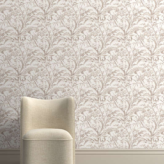 Charleston Taupe Floral Wallpaper