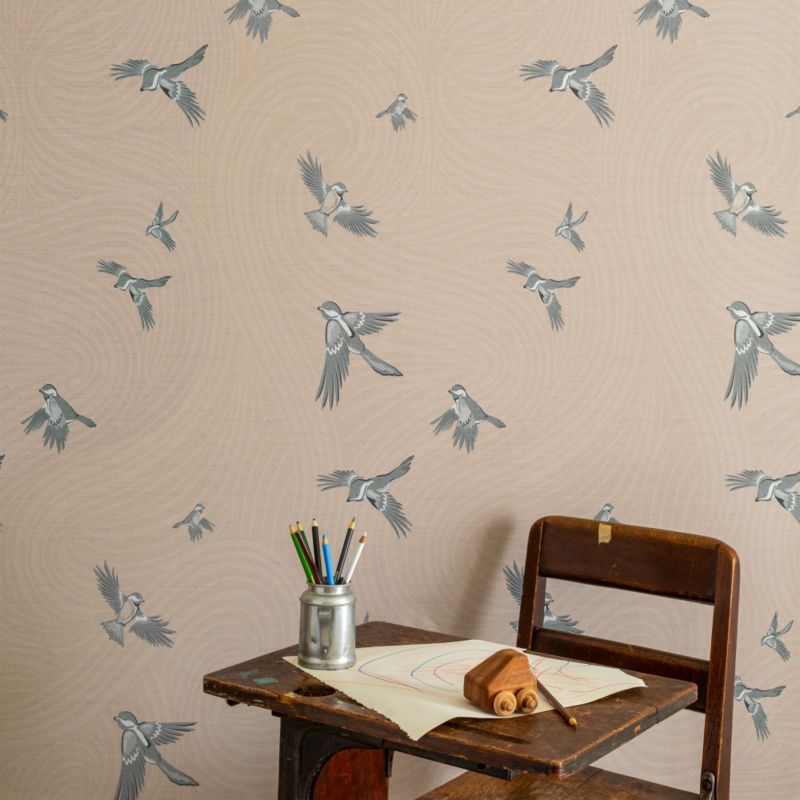 Chasing Paper Blush Pink Chickadee Peel and Stick Wallpaper 2'x12' - image 0 of 4