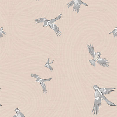 Chasing Paper Blush Pink Chickadee Peel and Stick Wallpaper Swatch