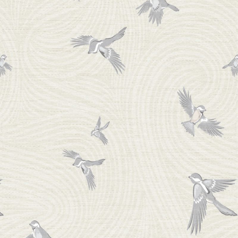 Chasing Paper Light Tan Chickadee Peel and Stick Wallpaper 2'x8' - image 1 of 2