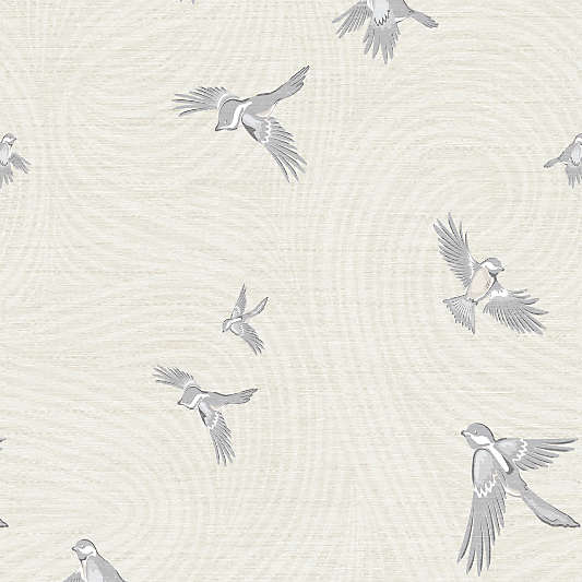 Chasing Paper Light Tan Chickadee Peel and Stick Wallpaper 2'x8'