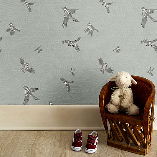 Chasing Paper Sky Blue Chickadee Peel and Stick Wallpaper