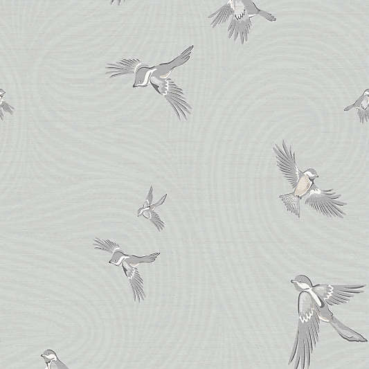 Chasing Paper Sky Blue Chickadee Peel and Stick Wallpaper Swatch