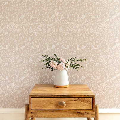 Chasing Paper Blush Pink Fern Peel and Stick Wallpaper 2'x12'