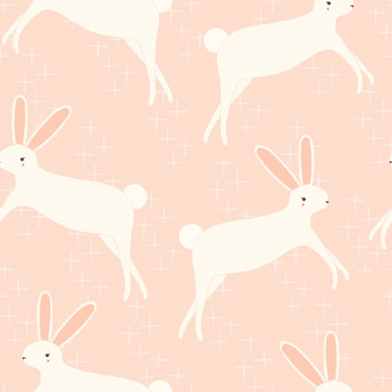 Chasing Paper Pink Leaping Bunnies Peel and Stick Wallpaper 2'x8' - image 1 of 3