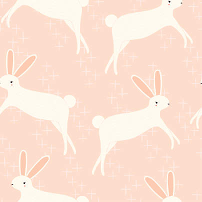 Chasing Paper Pink Leaping Bunnies Peel and Stick Wallpaper Swatch