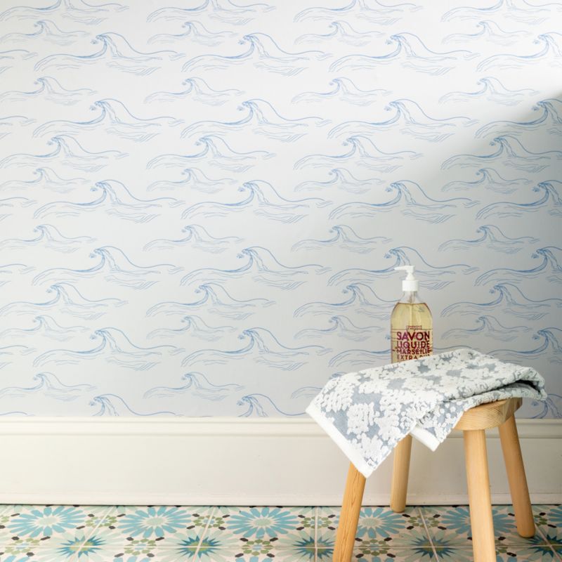 Chasing Paper Blue and White No. 8 Seaside Peel and Stick Wallpaper 2'x'12' - image 0 of 2