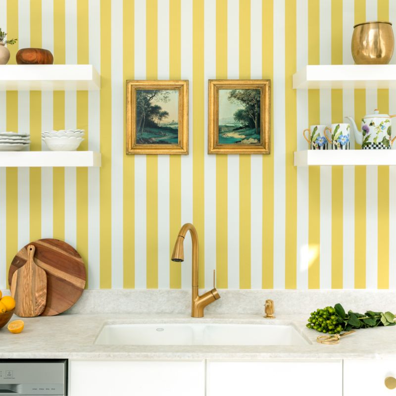 Chasing Paper Chartreuse Yellow Resort Stripe Peel and Stick Wallpaper 2'x8' - image 0 of 3