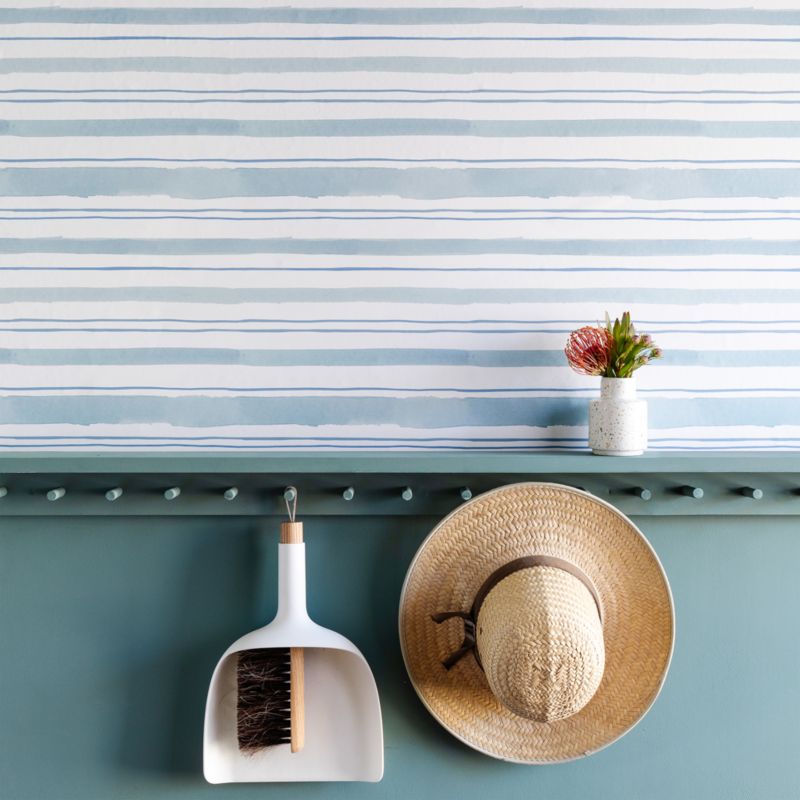 Chasing Paper Blue and Grey Stripes Peel and Stick Wallpaper 2'x8' - image 0 of 2