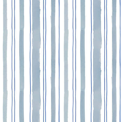 Chasing Paper Blue and Grey Stripes Peel and Stick Wallpaper Swatch