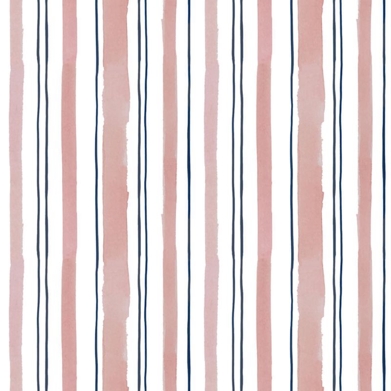 Chasing Paper Navy and Mauve Stripes Peel and Stick Wallpaper 2'x12' - image 1 of 2