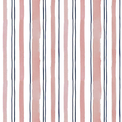 Chasing Paper Navy and Mauve Stripes Peel and Stick Wallpaper Swatch