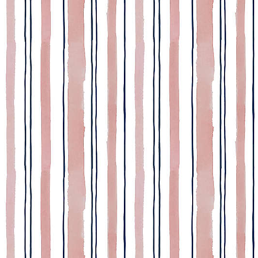 Chasing Paper Navy and Mauve Stripes Peel and Stick Wallpaper