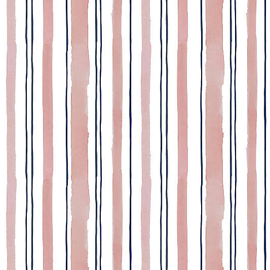 Chasing Paper Navy and Mauve Stripes Peel and Stick Wallpaper 2'x8'