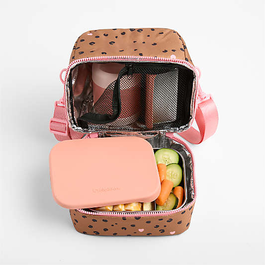 Cheetah Hearts Dual Compartment Soft Insulated Kids Lunch Box