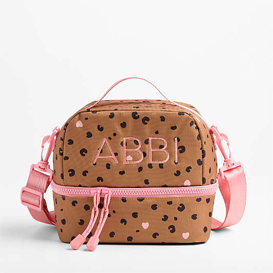 Cheetah Hearts Dual Compartment Soft Insulated Kids Lunch Box