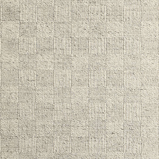 Chunky Squares Wool and Polyester Grey Kids Performance Area Rug