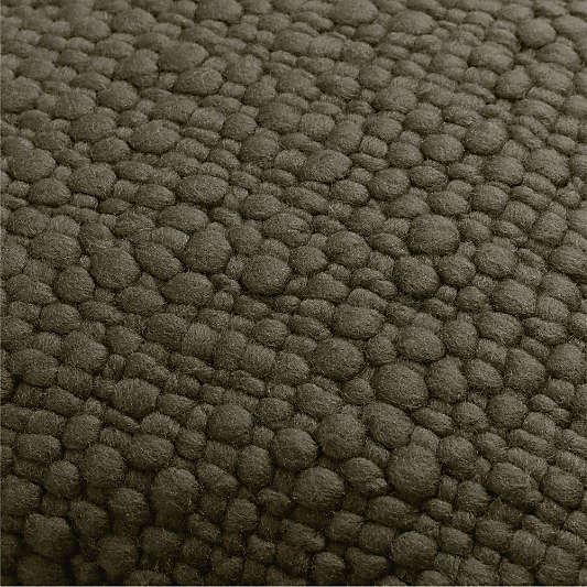 Chunky Woven Wool Fringe 23"x23" Burnt Green Throw Pillow Cover