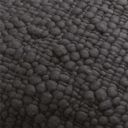 Chunky Woven Wool Fringe 23"x23" Storm Grey Throw Pillow Cover