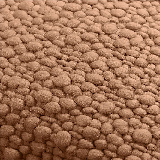 Chunky Woven Wool Fringe 23"x23" Sierra Tan Throw Pillow Cover