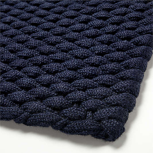 Chunky Weave Performance Navy Blue Indoor/Outdoor Doormat 24"x36"'