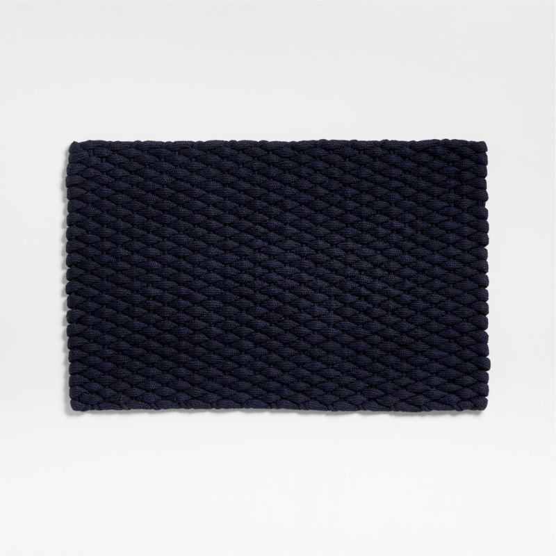 Chunky Weave Performance Navy Blue Indoor/Outdoor Doormat 18"x30"