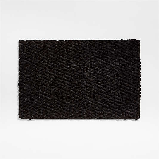 Chunky Weave Performance Black Indoor/Outdoor Doormat 24"x36"'