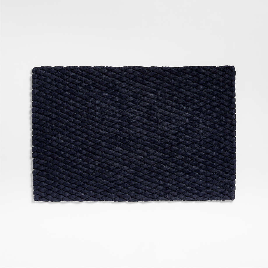 Chunky Weave Performance Navy Blue Indoor/Outdoor Doormat 24"x36"' + Reviews Crate & Barrel