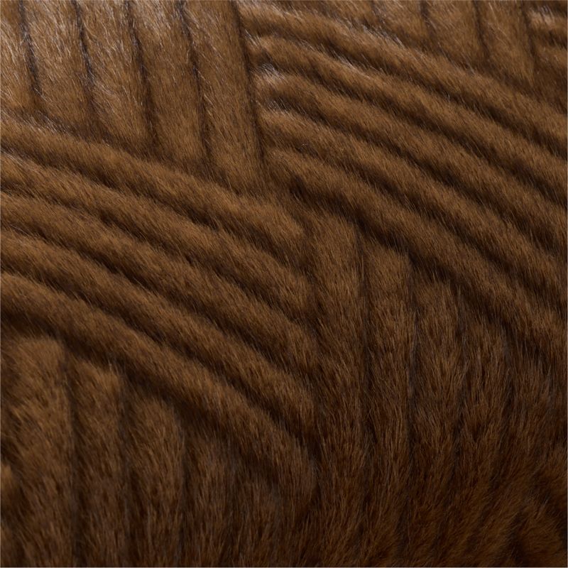 CiCi Faux Fur 23"x23" Chocolate Brown Throw Pillow with Down-Alternative Insert by Laura Harrier and Tiffany Howell - image 2 of 6