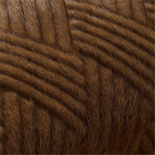 CiCi Faux Fur 23"x23" Chocolate Brown Throw Pillow Cover by Laura Harrier and Tiffany Howell