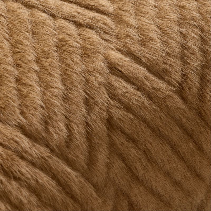 CiCi Faux Fur 23"x23" Camel Tan Throw Pillow Cover by Laura Harrier and Tiffany Howell - image 2 of 6