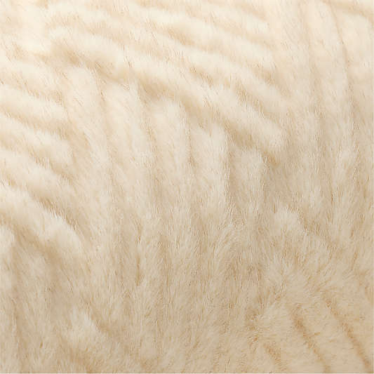 CiCi Faux Fur 23"x23" Creme Ivory Throw Pillow Cover by Laura Harrier and Tiffany Howell