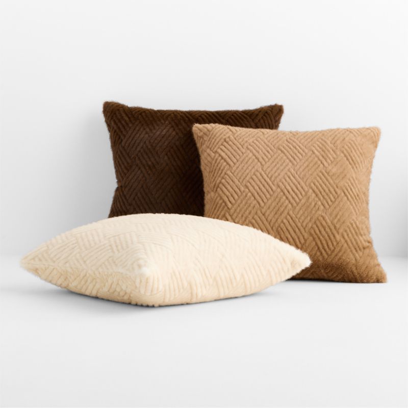 CiCi Faux Fur 23"x23" Camel Tan Throw Pillow Cover by Laura Harrier and Tiffany Howell - image 4 of 6