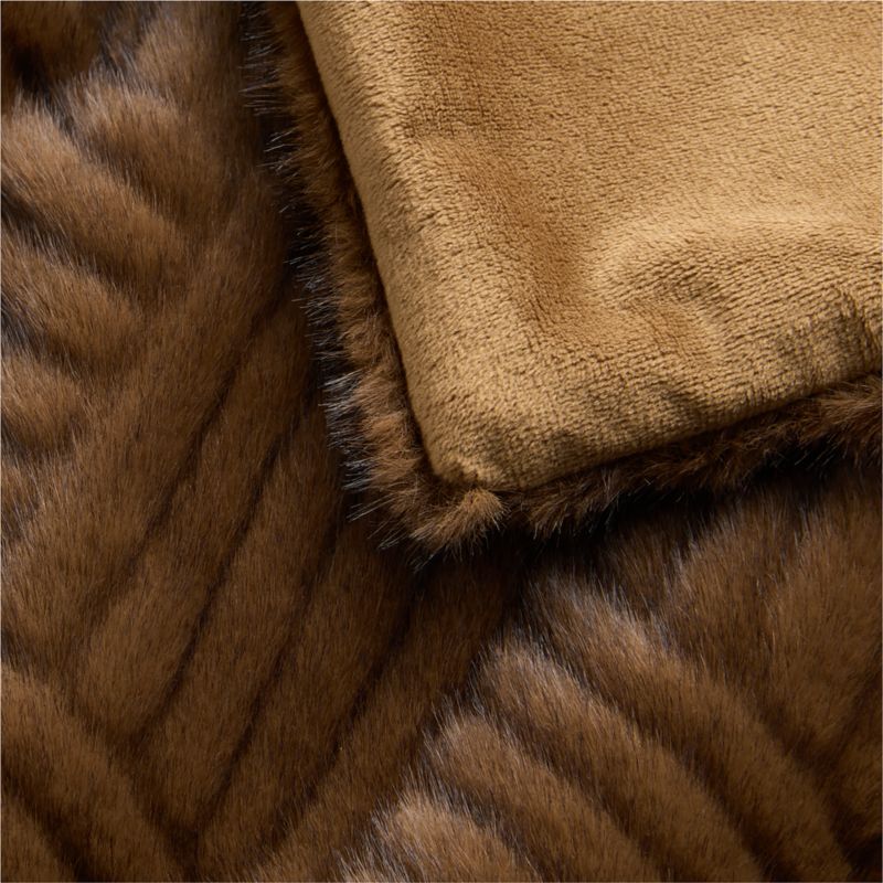 CiCi Faux Fur 70"x55" Chocolate Brown Throw Blanket by Laura Harrier and Tiffany Howell - image 2 of 4