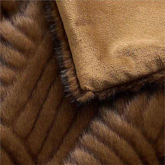 CiCi Faux Fur 70"x55" Chocolate Brown Throw Blanket by Laura Harrier and Tiffany Howell