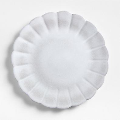 View Cielo Scalloped White Terracotta Dinner Plate details