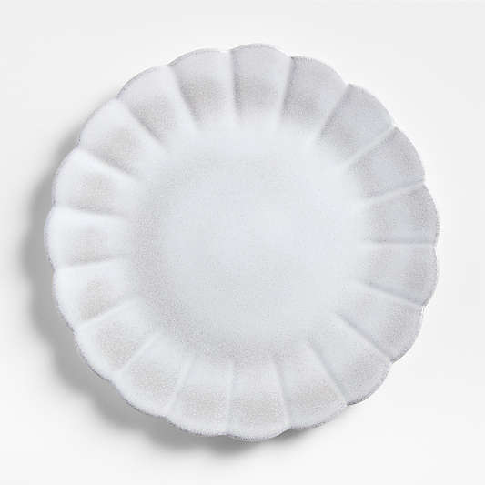 Cielo Scalloped White Terracotta Dinner Plate