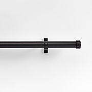 Matte Black 1" Curtain Rod and End Cap Finials Set 120"-170"