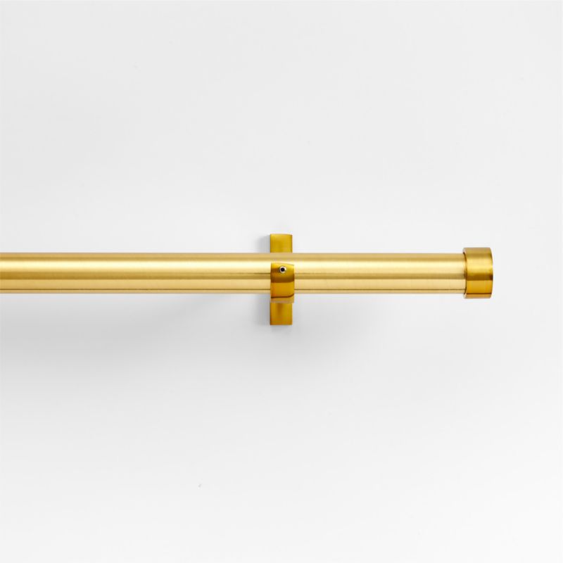 Brass 1" Curtain Rod and End Cap Finials Set 48"-88" - image 0 of 4