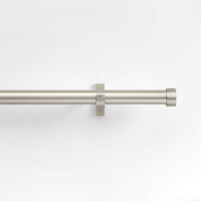 Brushed Nickel 1" Curtain Rod and End Cap Finials Set 120"-170"