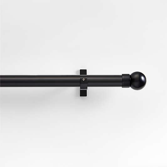 1" Black 48"-88" Rod with Small Round Finial