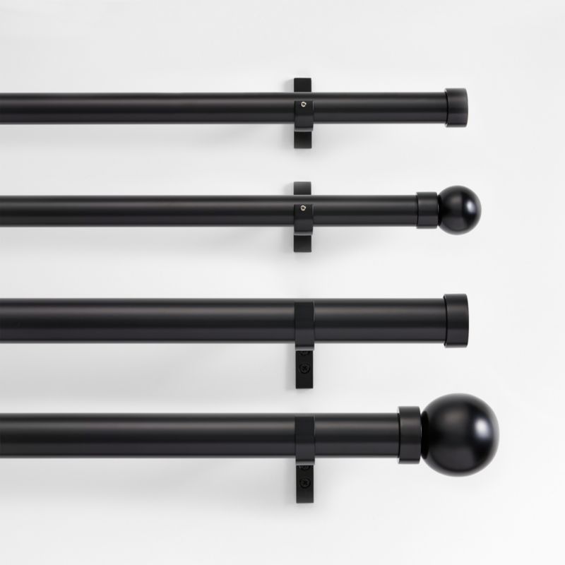 1.5" Black 28"-48" Rod with Large Round Finial - image 1 of 3
