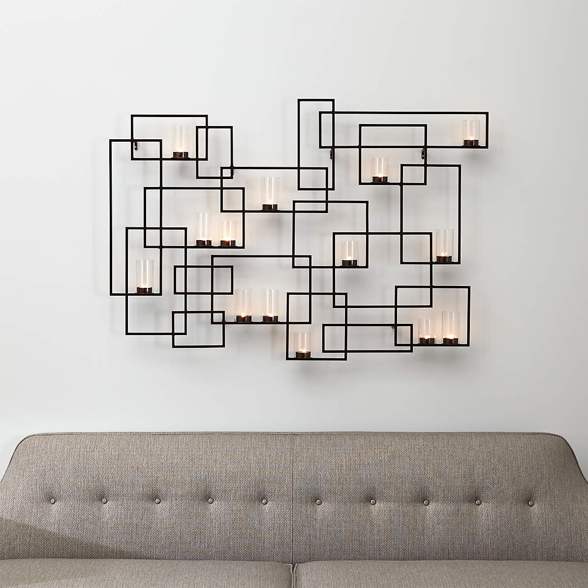 Circuit Bronze Metal Wall Candle Holder, Circular Metal Wall Tealight Candle Holder