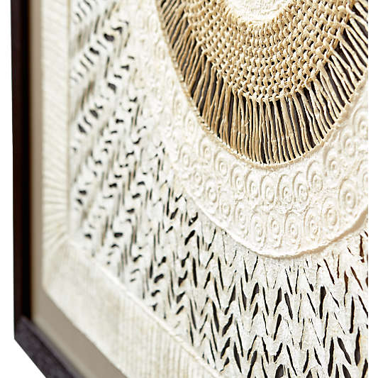 "Circulo de Papel" Framed Hand-Crafted Paper Wall Art 43"x43" by Julio Laja Chichicaxtle