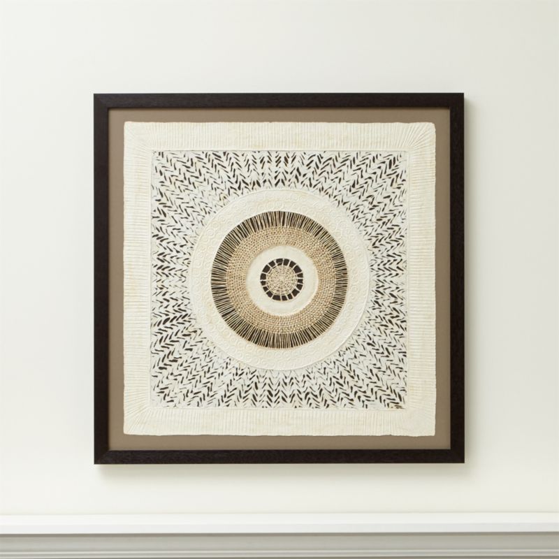 "Circulo de Papel" Framed Hand-Crafted Paper Wall Art 43"x43" by Julio Laja Chichicaxtle