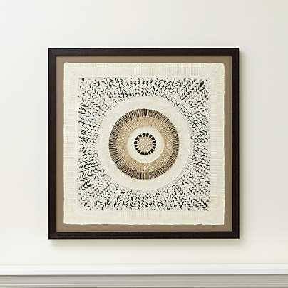 "Circulo de Papel" Framed Hand-Crafted Paper Wall Art 43"x43" by Julio Laja Chichicaxtle