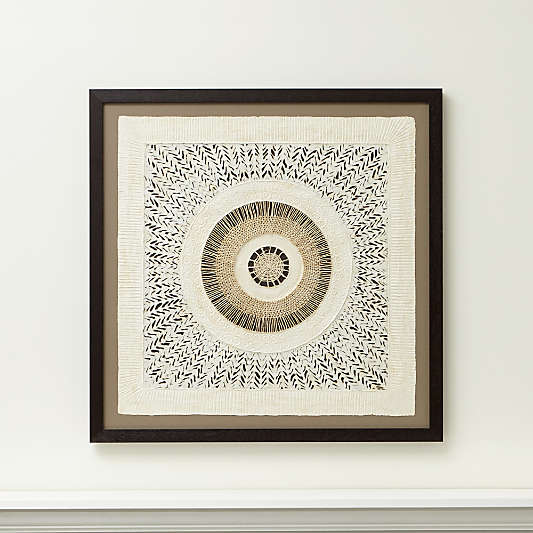 "Circulo de Papel" Framed Hand-Crafted Paper Wall Art 43"x43" by Julio Laja Chichicaxtle