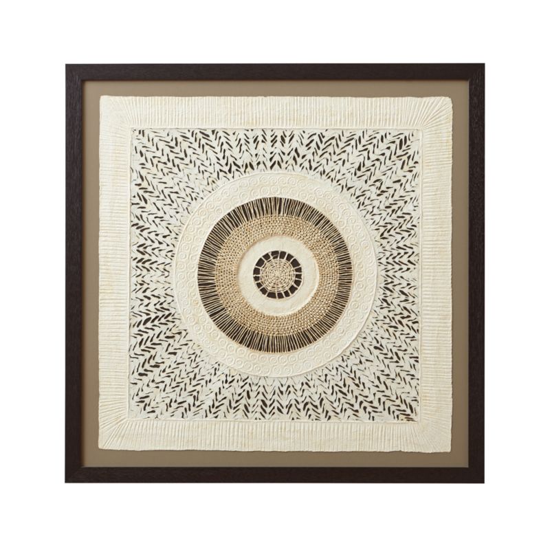"Circulo de Papel" Framed Hand-Crafted Paper Wall Art 43"x43" by Julio Laja Chichicaxtle