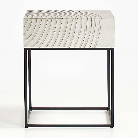 Circulus Dove White Wood Nightstand