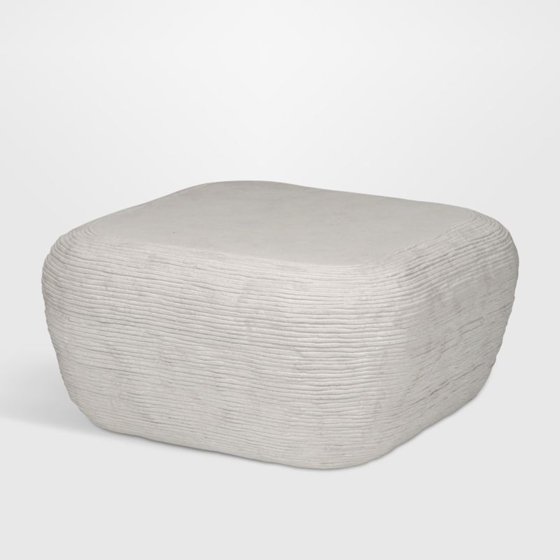 Cirri White Concrete 31.5" Rounded Square Coffee Table - image 3 of 6